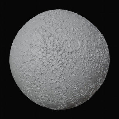 Moon 3D design file hero render, lunar crater surface filling the frame