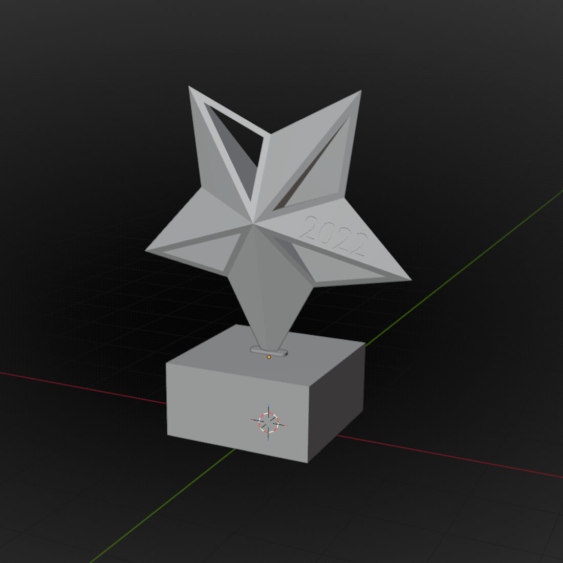 Star Award Trophy 3D Design File - view 1