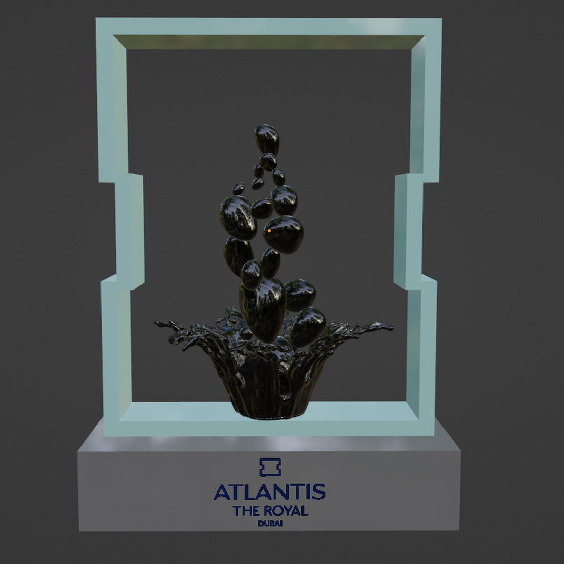 Water Splash Trophy 3D Design File - view 1