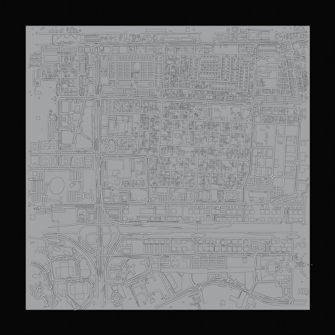 Downtown Dubai Map City Relief Model 3D Design File - view 1