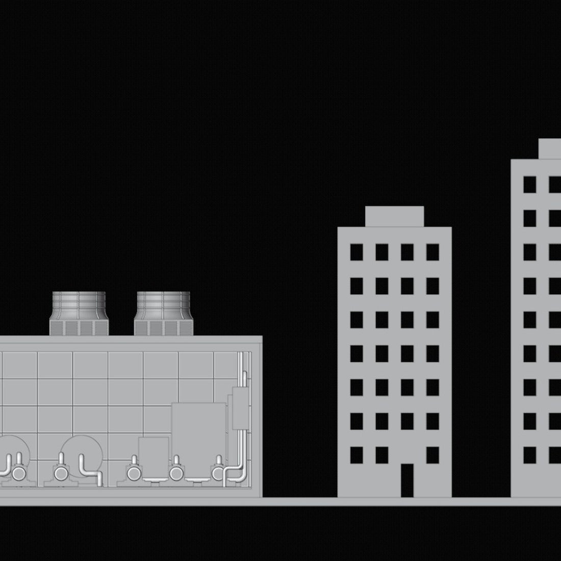 District Cooling Plant Model 3D Design File - view 1