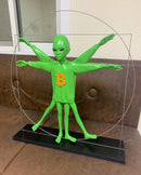 Bitcoin Alien Vitruvian Sculpture - Crypto Art Figure