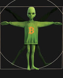 Bitcoin Alien Vitruvian Sculpture - Crypto Art Figure