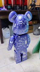 Blue Doodle Bearbrick 1000% Designer Art Toy Statue Collectible