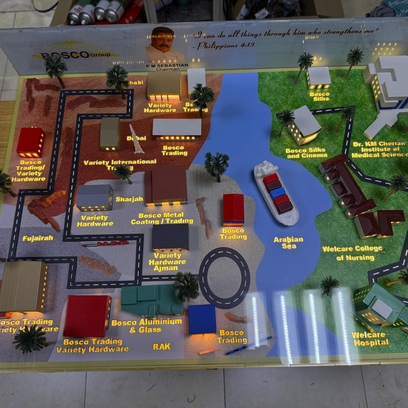 Miniature MNC Company Map Model - VIP Presentation Gift