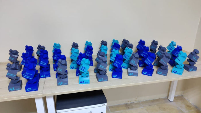 Cube Cluster Award - Geometric 3D Printed Trophy