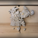 Flintstone Romantic Couple Relief Art