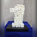 3D Typography Number Award - Word Sculpture Trophy