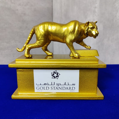 Gold Tiger Sculpture Award - Custom Figurine Trophy