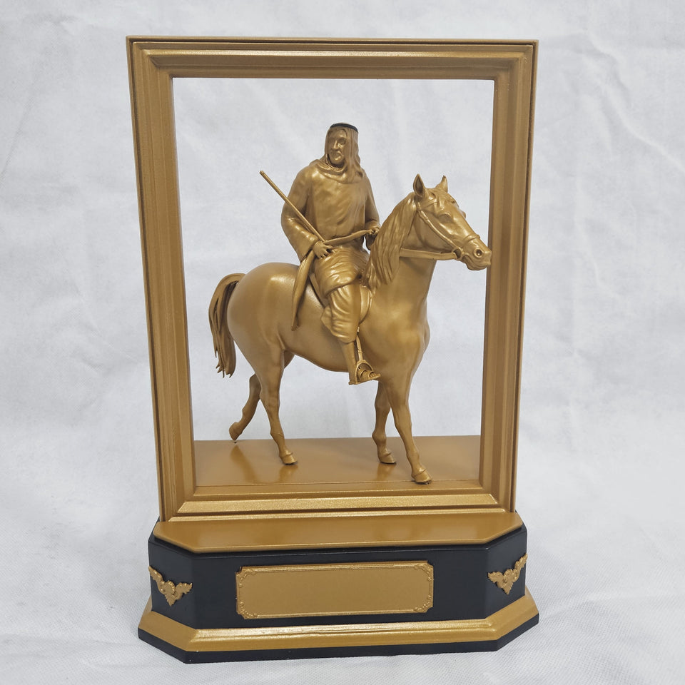 UAE Founder equestrian statue award in gold frame