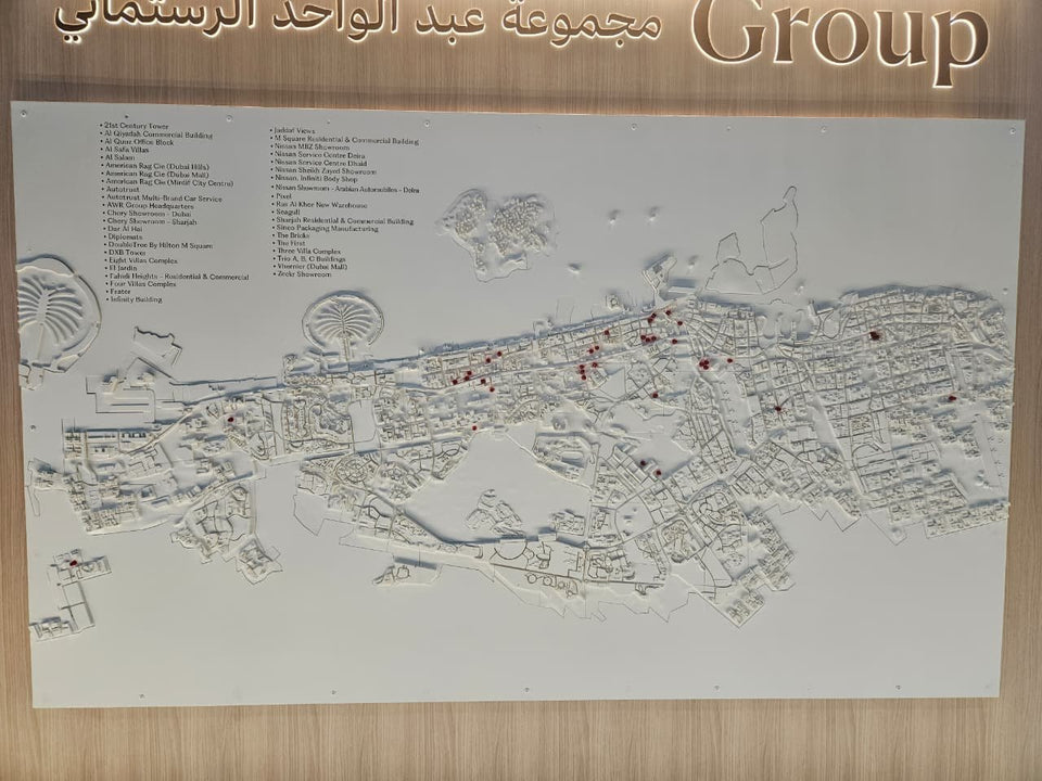 3D Dubai City Relief Wall Map