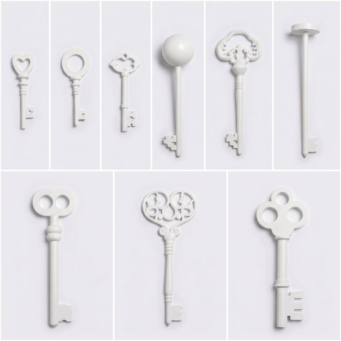 3D Printed Decorative Skeleton Keys - Custom Display Set