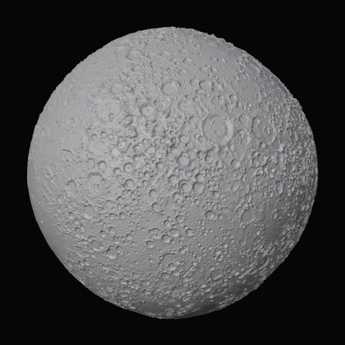 Moon 3D design file hero render, lunar crater surface filling the frame