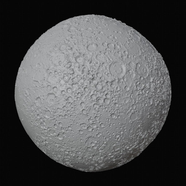 Moon 3D design file hero render, lunar crater surface filling the frame