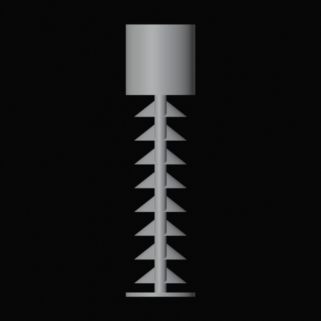 Spiral auger shaft 3D design file, centred main render