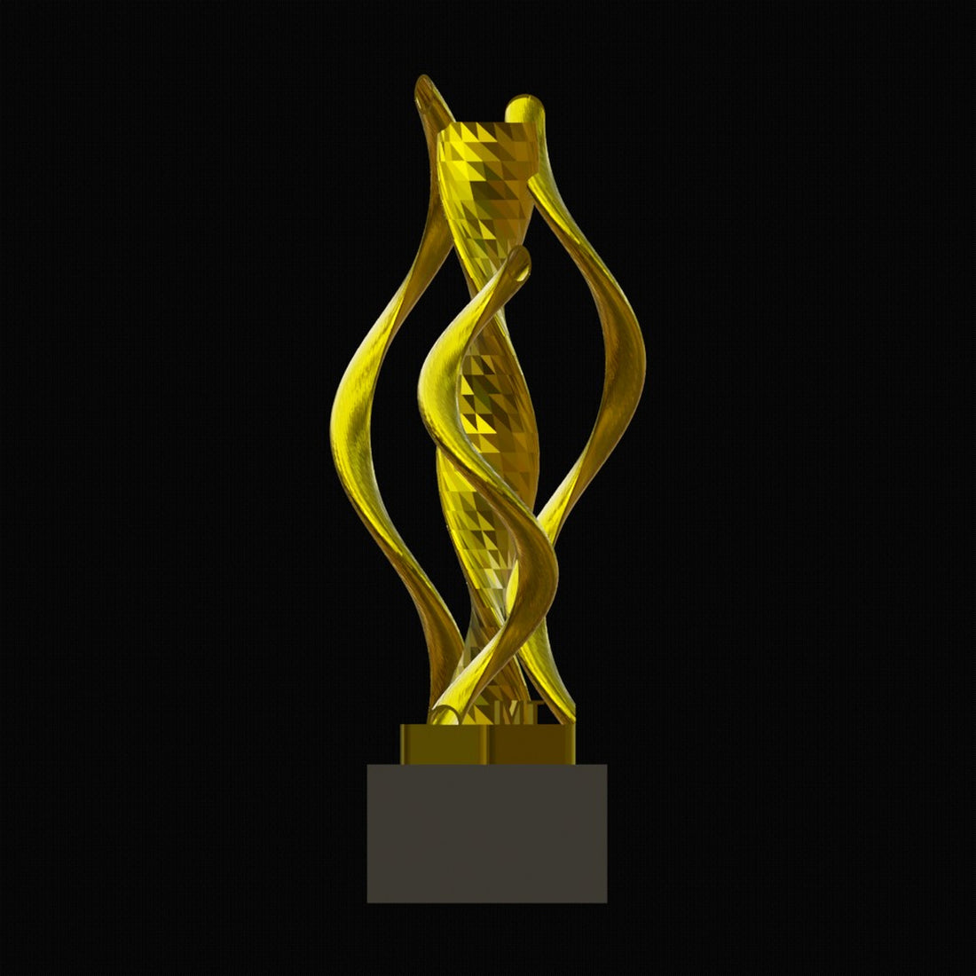 Abstract Flame Award Trophy 3D Design File - view 1