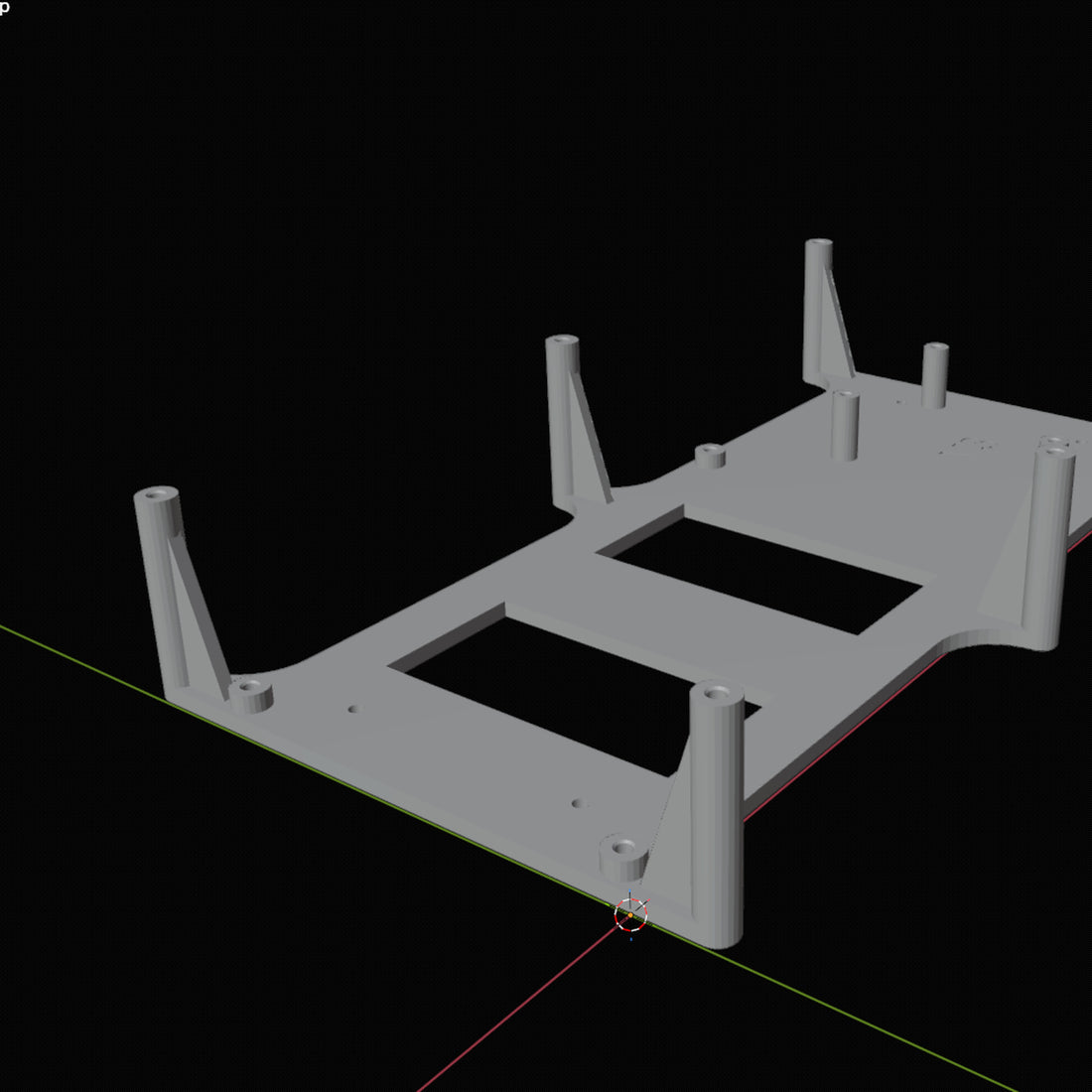 Raspberry Pi Mounting Base Plate 3D Design File - view 1