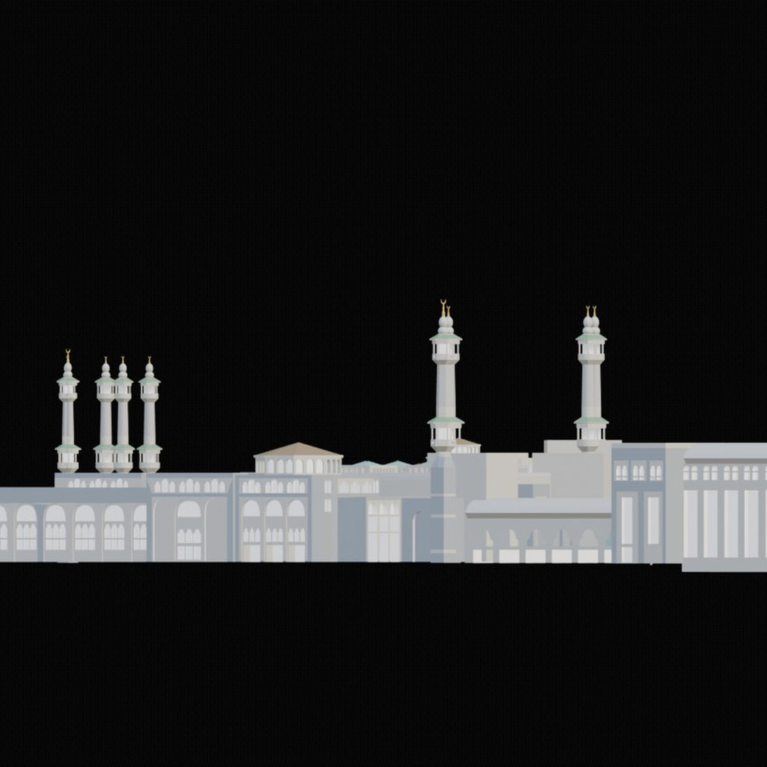 Makkah Grand Mosque Model 3D Design File - view 1