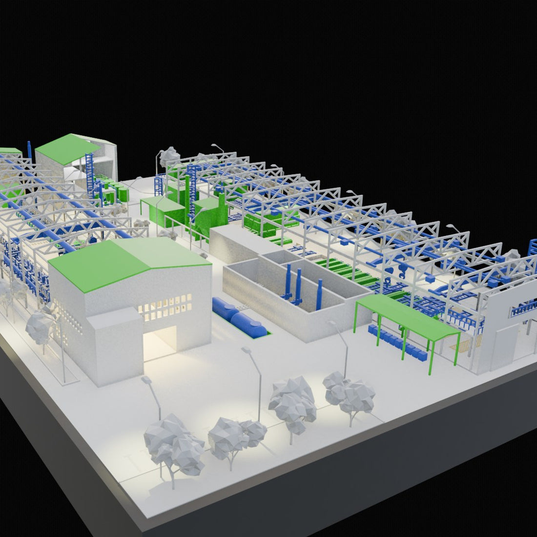 Electroplating Factory Miniature Model 3D Design File - view 1