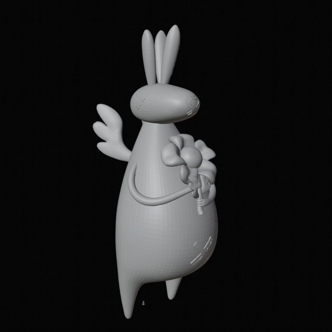 Stylised Rabbit Figurine 3D Design File - view 1