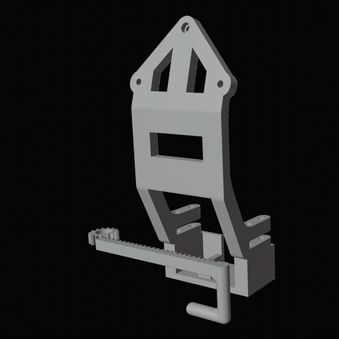 Towbar Bracket and Rack Mechanism 3D Design File - view 1
