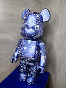 Blue Doodle Bearbrick 1000% Designer Art Toy Statue Collectible