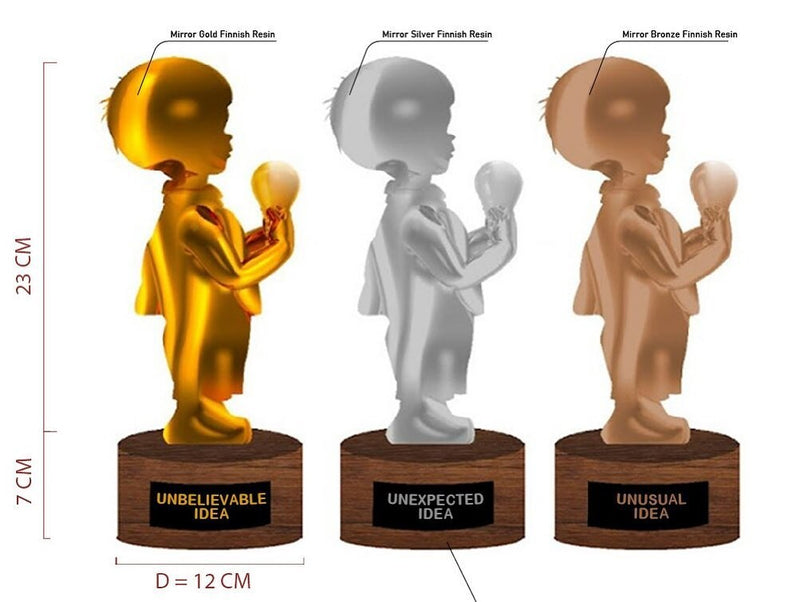 Child Innovation Award Figurine - 3D Printed Idea Trophy