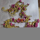 Chinese Gold Dragon Wall Art Sculpture - Custom Floral Metallic Art