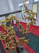 Chinese Gold Dragon Wall Art Sculpture - Custom Floral Metallic Art