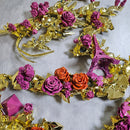 Chinese Gold Dragon Wall Art Sculpture - Custom Floral Metallic Art