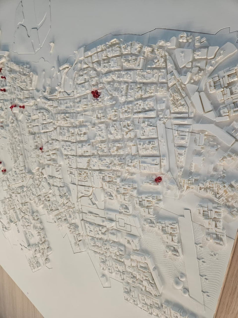 3D Dubai City Relief Wall Map
