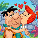 Flintstone Romantic Couple Relief Art