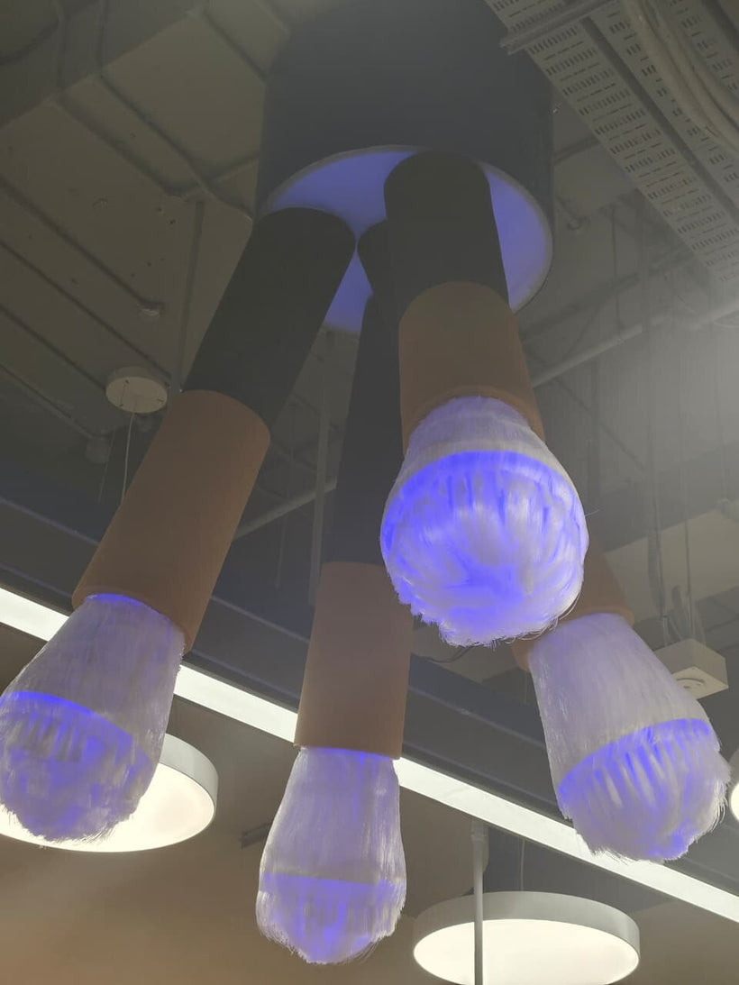 Giant Makeup Brush Installation - Illuminated Retail Sculpture