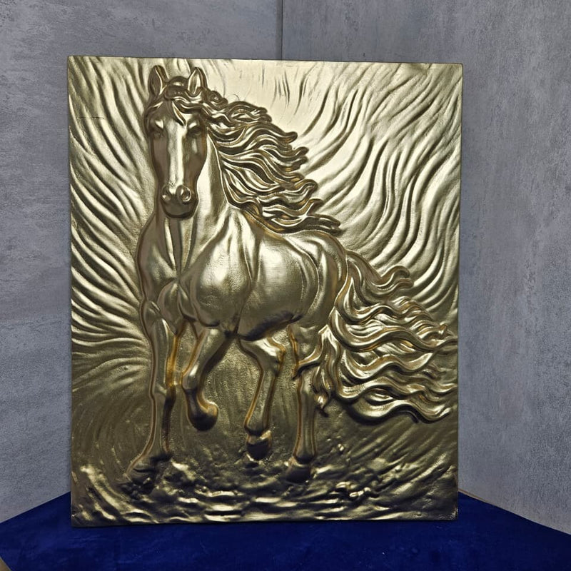 Gold Horse Relief Wall Art