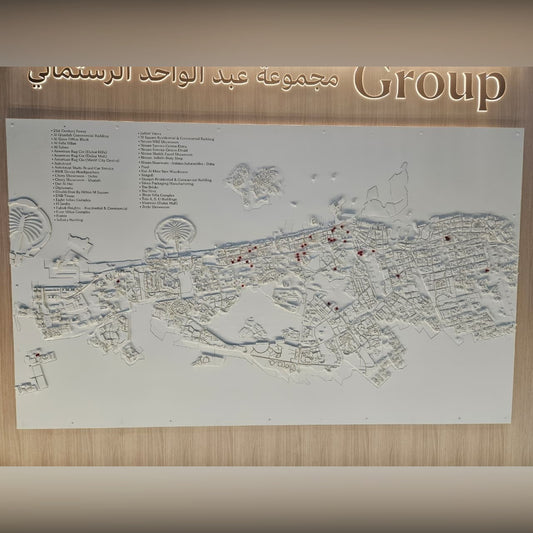 3D Dubai City Relief Wall Map