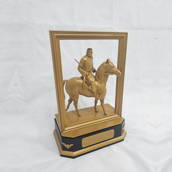 UAE Founder Equestrian Statue Award - Framed Gold Commemorative Trophy